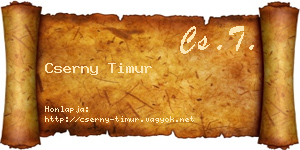 Cserny Timur névjegykártya
